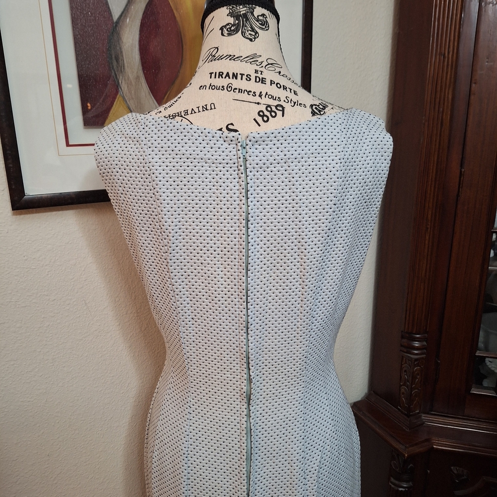 Vintage Light Blue Sleeveless Midi Dress with Ruffle Hem Sz M - Picture 4 of 11